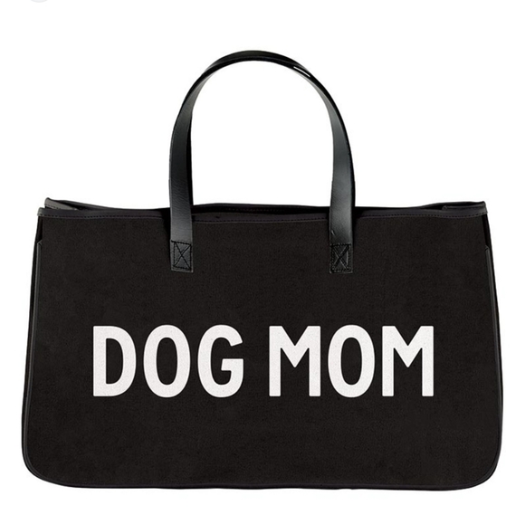 Santa Barbara Tote Dog Mom Black - Picture 1 of 9
